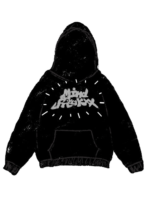 WANDER SCRIPT REFLECTIVE HOODIE (BLACK)