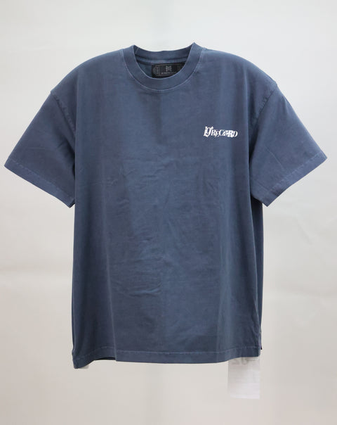 19+ RECORD LOGO TEE (ACID WASH BLUE)