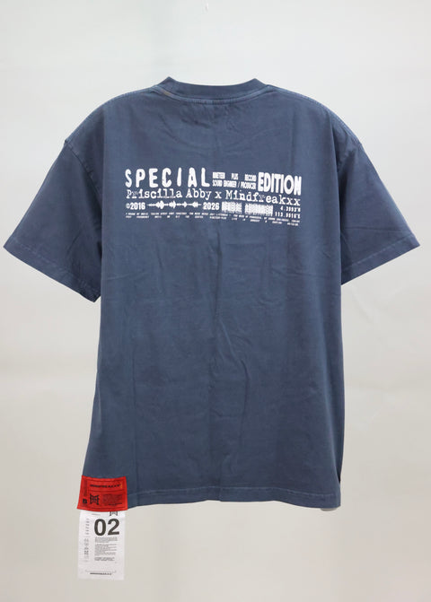 19+ RECORD LOGO TEE (ACID WASH BLUE)