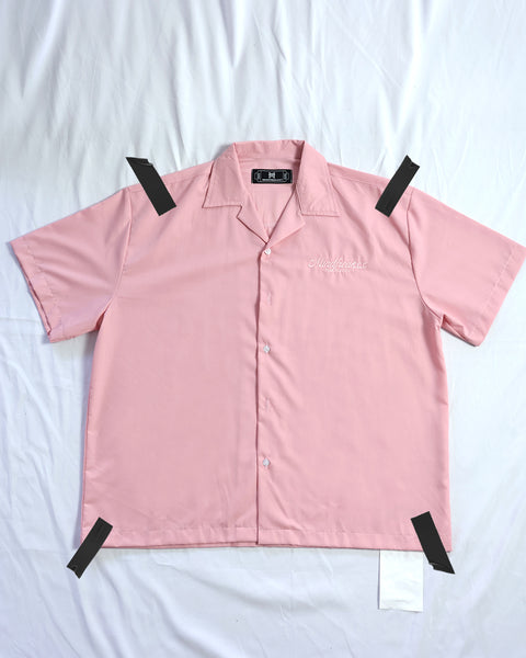 ARTIST WORKWEAR, OVERSIZED CUBAN COLLAR SHIRT (SWEET PINK)