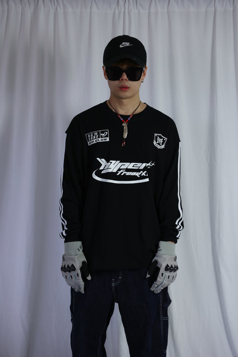 HYPER-FREAKXX ATHLETIC JERSEY, OVERSIZED LONG SLEEVE TEE (NIGHTMARE)