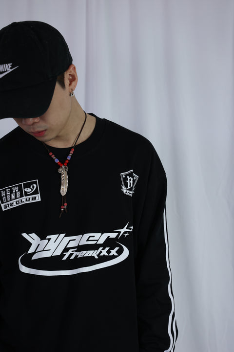 HYPER-FREAKXX ATHLETIC JERSEY, OVERSIZED LONG SLEEVE TEE (NIGHTMARE)