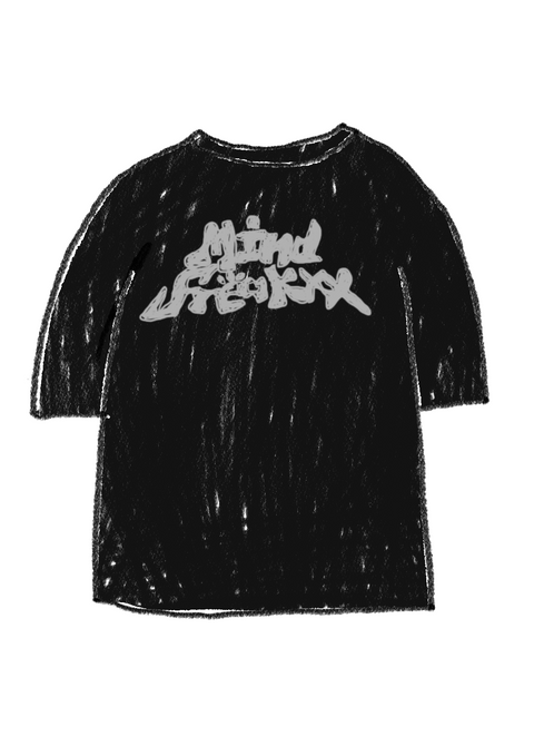 WANDER SCRIPT REFLECTIVE LOGO TEE (BLACK)