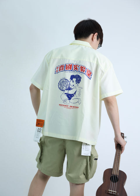 BBK CHINESE COMEDY LAB CAMP COLLAR SHIRT (CREAM)