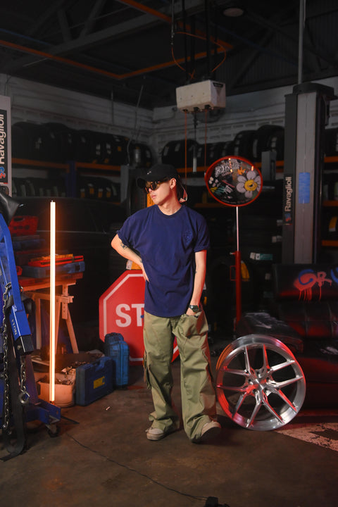 RAREEE CARNIVAL CLUB TEE (STONED WASHED BLUE)