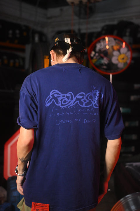 RAREEE CARNIVAL CLUB TEE (STONED WASHED BLUE)